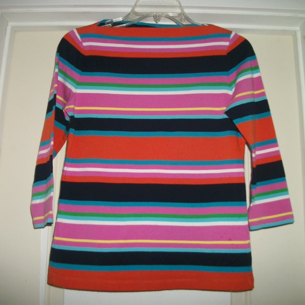 RETRO FRENCH GIRL STYLE STRIPES COTTONY STRETCH TOP